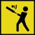 Icon of a figure swinging a cricket bat.
