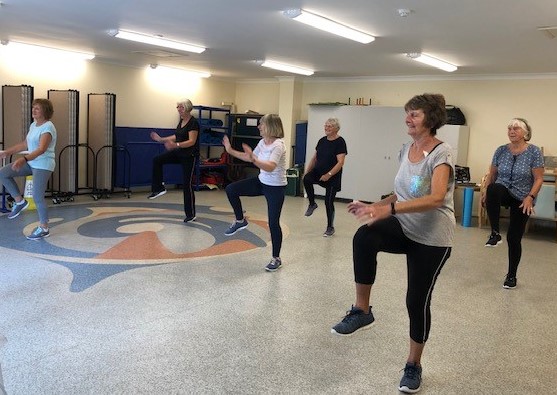 ladies taking part in a fitness session